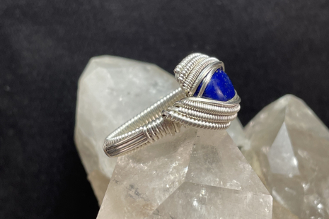 Lapis Lazuli Sterling Silver Ring Size 8
