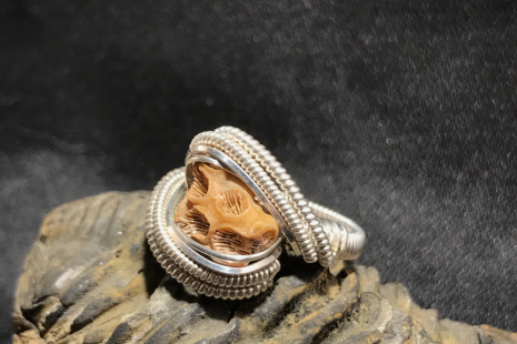 Sea Coral Silver Ring SIZE 6
