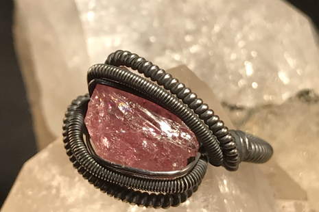 Pink Tourmaline Silver “mini” Ring SIZE 8