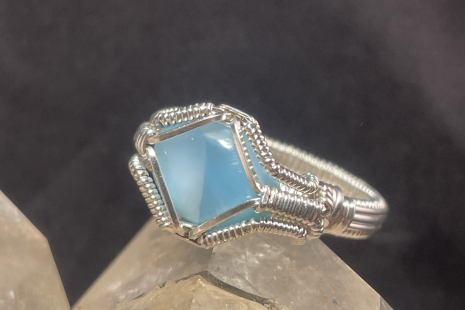 Larimar Sterling Silver Ring Size 8.25