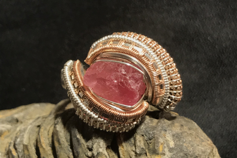 Pink Tourmaline Silver Ring SIZE 9.25