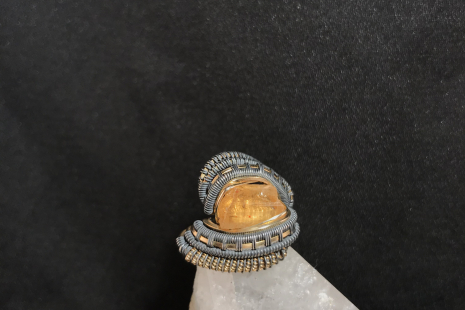 Imperial Topaz Oxidized Silver Ring SIZE 7.5