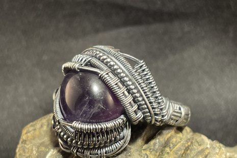 Amethyst “Trinity Series” Silver Ring Size 11
