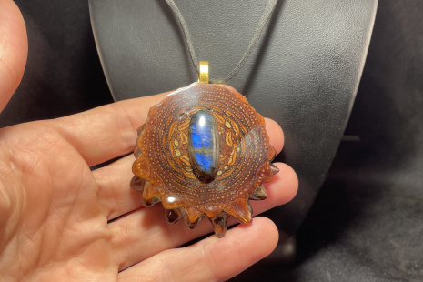 Labradorite Pinecone Amulet