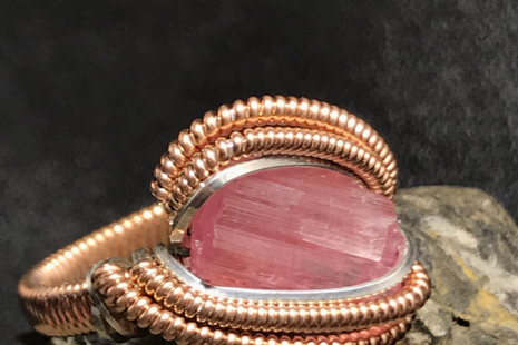 Pink Tourmaline Rose Gold Ring Size 6