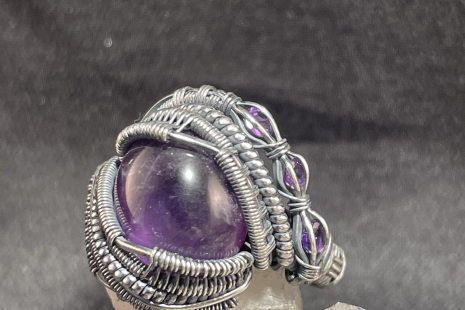Amethyst “Trinity Series” Silver Ring Size 11