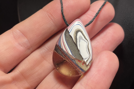 Fordite Teardrop Pendant