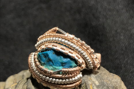 Chrysocolla Silver Ring SIZE 8