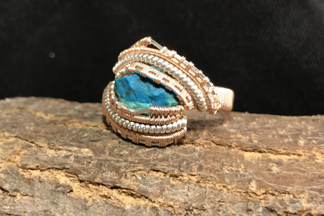 Chrysocolla Silver Ring SIZE 8