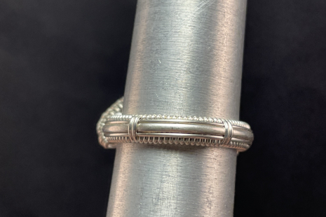 Sea Coral Sterling Silver Silver w/ Titanium Ring Size 10.5