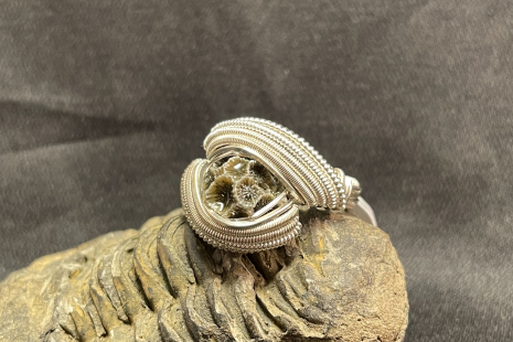 Sea Coral Sterling Silver Ring Size 9
