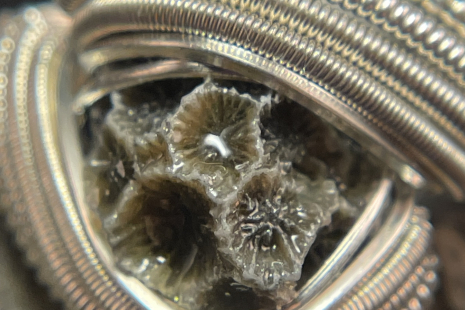 Sea Coral Sterling Silver Ring Size 9