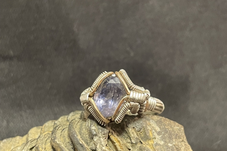 Iolite Facet Sculpture Ring Size 6