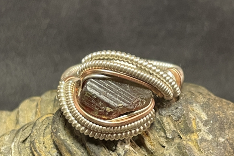 Tourmaline Sterling Silver Ring Size 6.5