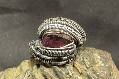 Rhodolite Garnet Sterling Silver Ring Size 8.5