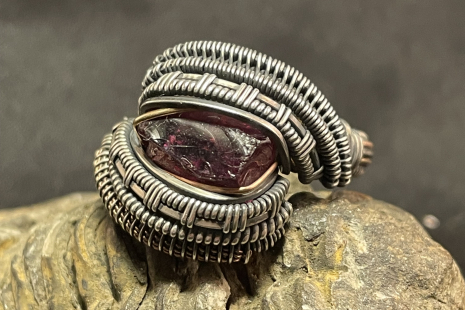 Rhodolite Garnet Sterling Silver Ring Size 8.5