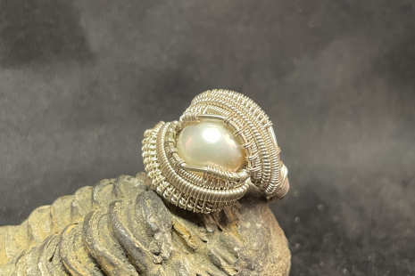 Freshwater Pearl Sterling Silver Ring Size 8.5