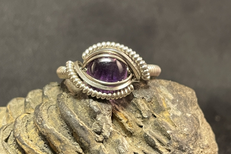 Amethyst Sterling Silver mini Ring Size 6