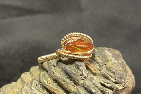 Amber 14kt Gold fill “mini” Ring Size 6.5