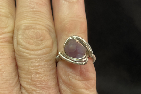 Grape Agate Sterling Silver mini Ring Size 5