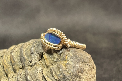 Australian Opal 14kt Gold “mini” Ring Size 6.5