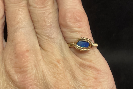Australian Opal 14kt Gold “mini” Ring Size 6.5
