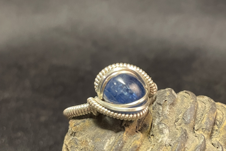 Blue Kyanite Sterling Silver “mini” Ring Size 8.5