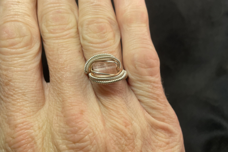 Pink Tourmaline Sterling Silver Ring Size 7.5