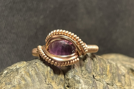 Amethyst Rose Gold “mini” Style Ring Size 5.5 Amethyst Rose Gold “mini” Style Ring Size 5.5