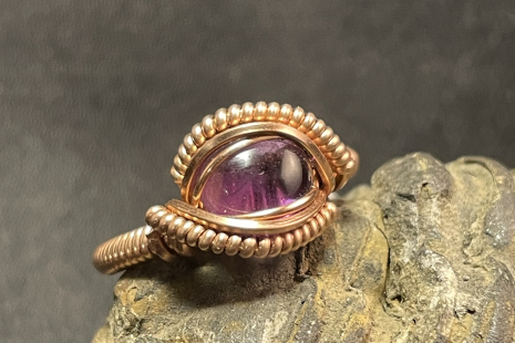 Amethyst Rose Gold “mini” Style Ring Size 5.5 Amethyst Rose Gold “mini” Style Ring Size 5.5