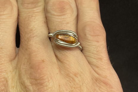 Orange Kyanite Sterling Silver “mini” Ring Size 10.5 Orange Kyanite Sterling Silver “mini” Ring Size 10.5