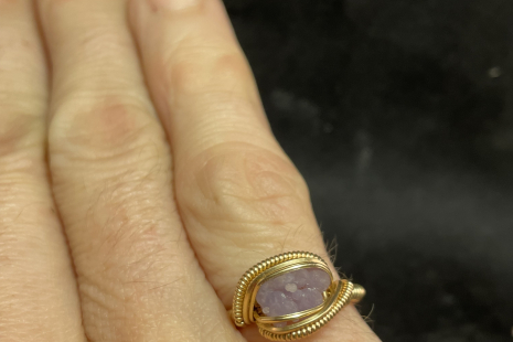 Grape Agate 14kt Gold “mini” Ring Size 6.5 Grape Agate 14kt Gold “mini” Ring Size 6.5