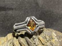 Madeira Citrine Silver Ring Size 6.5
