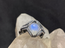 Moonstone Silver Ring Size 6