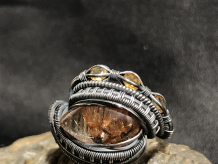 Rutile Quartz “Trinity Series” Silver Ring Size 9.5