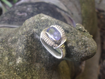 Faceted Iolite Ring Handmade Silver Ring SIZE 7.5