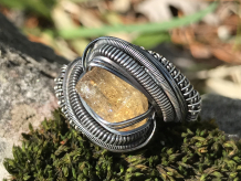 Imperial Topaz w/Opal Silver Ring SIZE 7.5