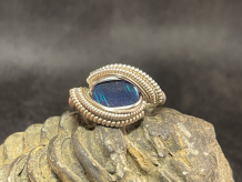 Australian Opal Sterling Silver Ring Size 5.5
