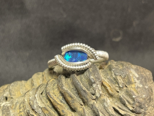 Australian Opal Sterling Silver Ring Size 7.5