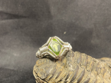 Peridot Sterling Silver Symmetrical Style Ring Size 10