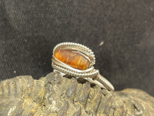 Orange Kyanite Sterling Silver “mini” Ring Size 10.5